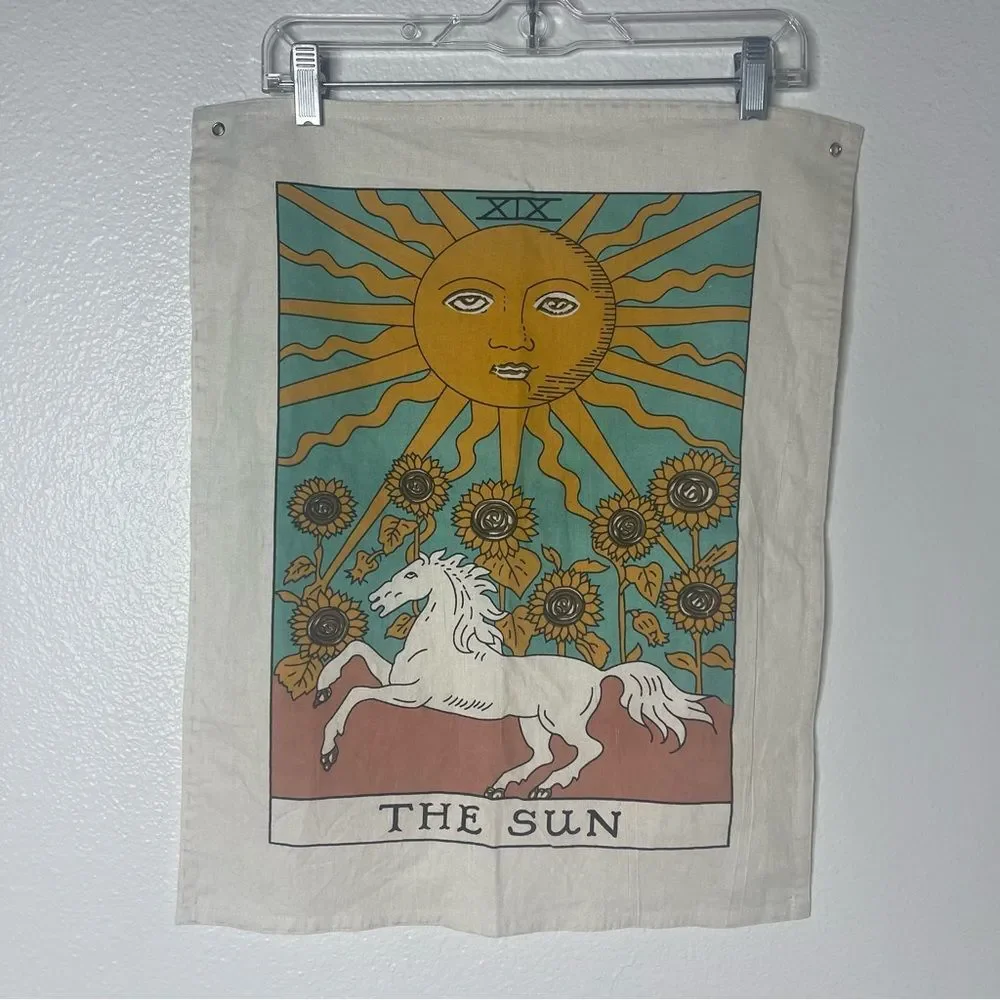 The Sun Astronomy Sign Flag With Hanging Holes Hippy Celestial Decor